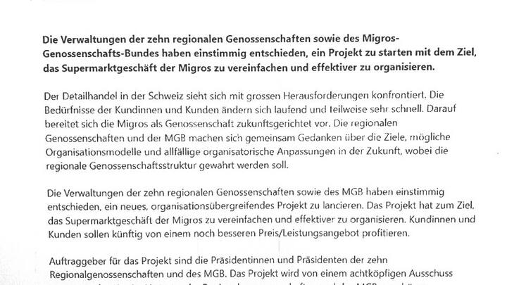 Intranet-Brief des MGB