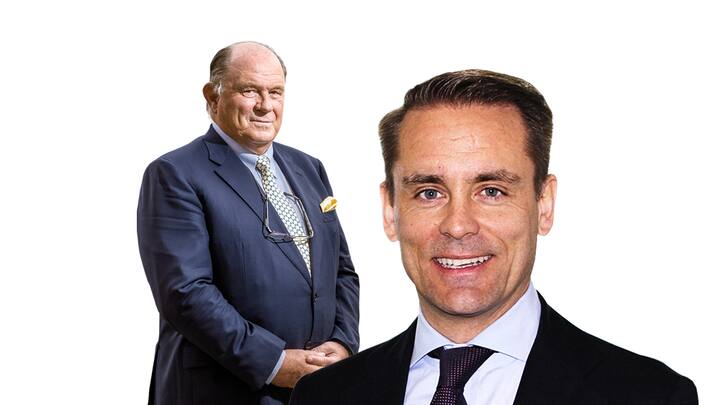 Swiss-Re-Präsident Walter Kielholz und BlackRock Topmann David Blumer 