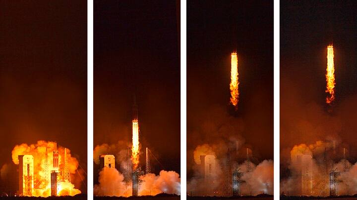 51 Millionen PS heben die Delta IV Heavy mit der Sonnensonde an Bord in den Nachthimmel von Florida.