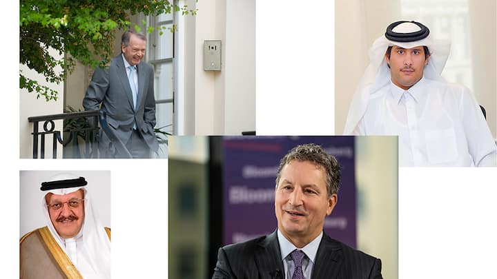 Die Grossaktionäre Olayan unter Khaled Olayan (oben) sowie die Katarer, vertreten durch Jassim Al Thani (ganz oben r.), bekamen 9,5 Prozent Zinsen für ihre Gelder. Harris Associates unter David Herro (r.) pfuschte dem Management ins Handwerk und schoss das geplante IPO ab. Value-Investoren wie die von Stephen Butt (ganz oben l.) gegründete Silchester bauen stark auf Dividendenpapiere.