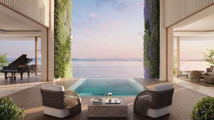 Aussicht von einem Apartment im Riviera Tower in der Überbauung «The Ellinikon» in Athen (Visualisierung: Lamda Development).