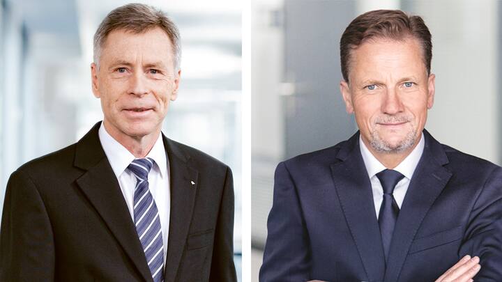 Ulrich Hurni (links), Briefchef, und Dieter Bambauer, Paketchef bei der Post