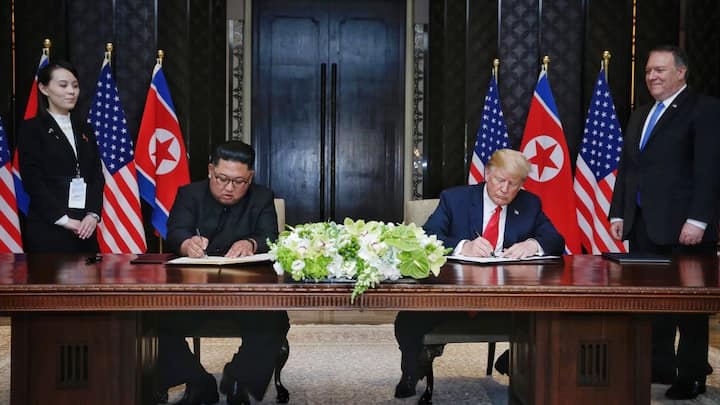  Kim Jong Un und Donald Trump beim Gipfeltreffen in Singapur