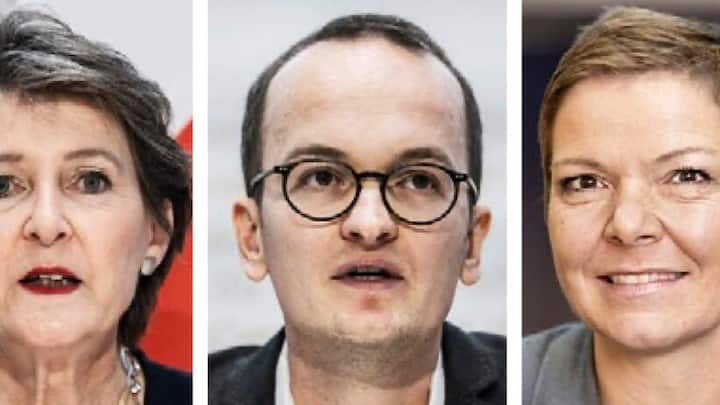 Simonetta Sommaruga, Martin Neukom, Antje Kanngiesser (v.l.).