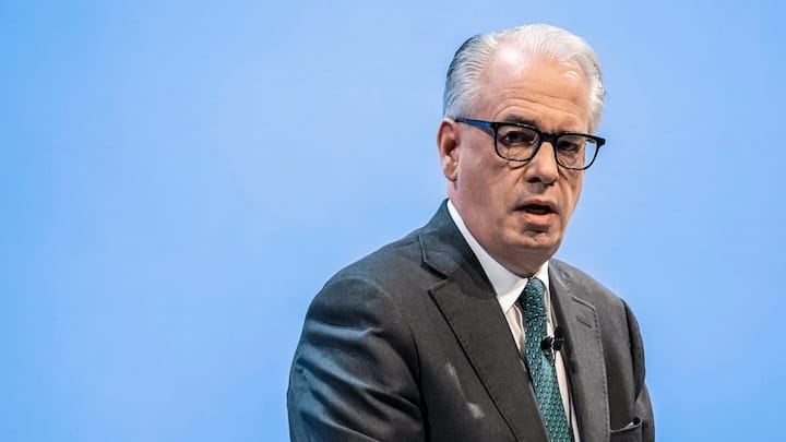 (FILES) CEO Ulrich Korner looks on during the annual general meeting of Credit Suisse bank, in Zurich, on April 4, 2023, following the takeover by UBS of Credit Suisse hastily arranged by the Swiss government on March 19 to prevent a financial meltdown. - Credit Suisse CEO Ulrich KÃ¶rner is to join the management board of UBS, the country's biggest bank announced on May 9, 2023, unveiling its teams after the takeover of its rival. (Photo by Fabrice COFFRINI / AFP)