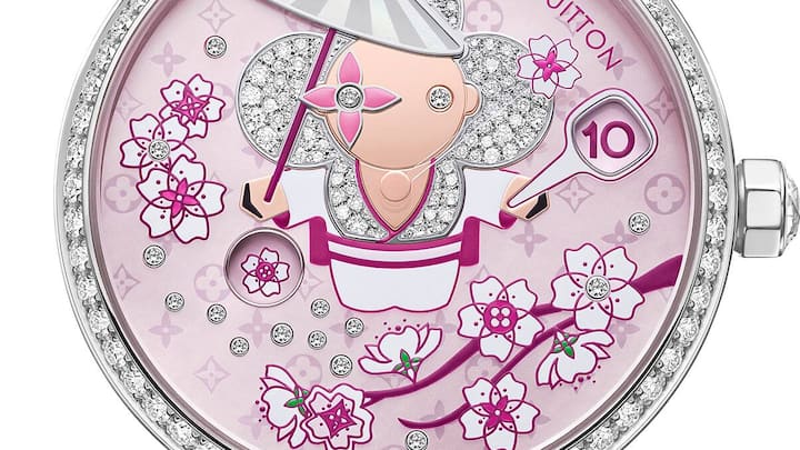 Louis Vuitton Tambour Slim Vivienne Jumping Hours Sakura
