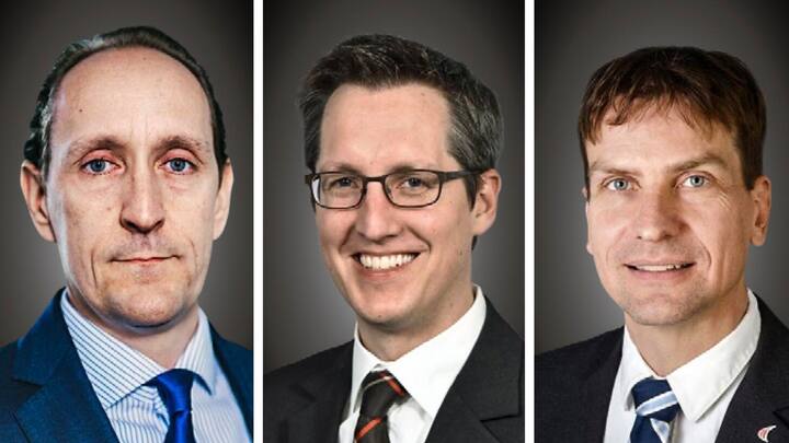 Swiss-CEO Dieter Vranckx, sein Operationschef Oliver Buchhofer und Thomas Steffen, Airbus-Pilot und Gewerkschafter