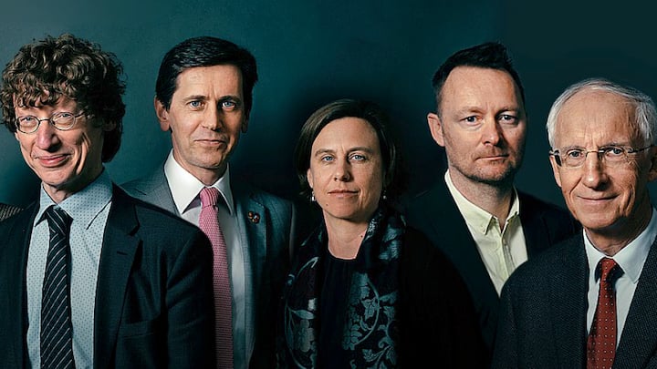 Private Banking Rating Jury: Kurt Haug, Jurypräsident Thorsten Hens, Peter Wüthrich, Stephanie Feigt, Erich Gerbl, Alex Hinder, Dirk Rathjen (v.l.).