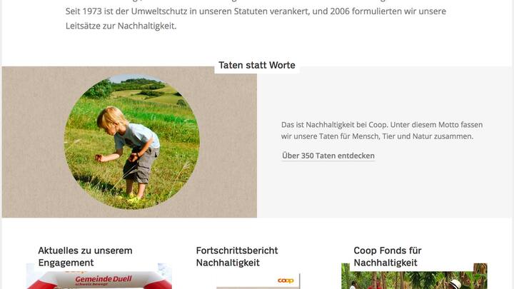 Webseite von Coop