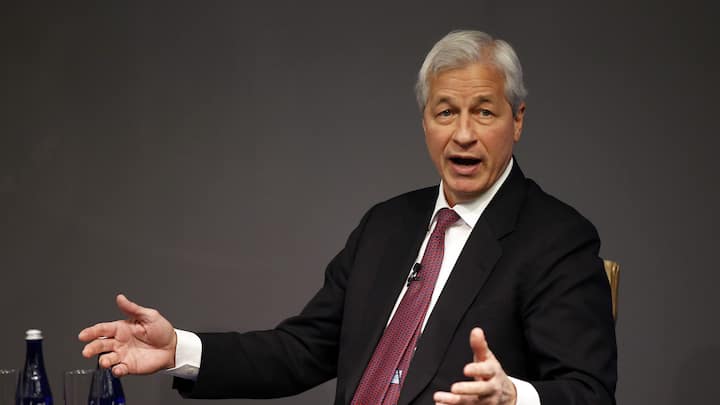 Jamie Dimon, Chairman and CEO, JPMorgan Chase, discusses Future of Work at JPMorgan Chase event on Monday, March 18, 2019 in New York. (Adam Hunger/AP Images for JPMorgan Chase & Co. )