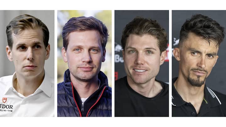 <p>Raphael Meyer, Sebastian Deckert, Marc Hirschi und Julian Alaphilippe (v.l.).</p>