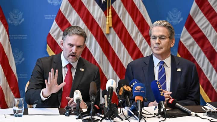 <p>Finanzminister Scott Bessent (r.) und der Handelsbeauftragte Jamieson Greer sind der Entry Point für die Schweizer.</p>