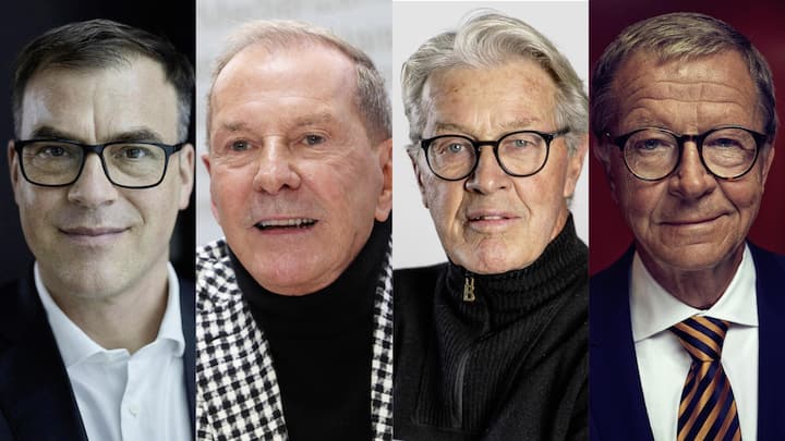 <p>Philip Erzinger, Kurt Aeschbacher, Bernhard Russi, Jörg Wolle (v.o.).</p>