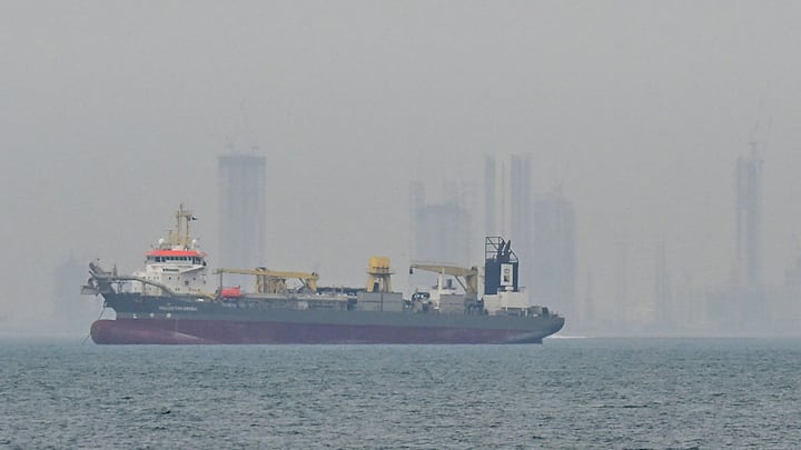 Commercial vessels anchored off UAE coast near Strait of Hormuz