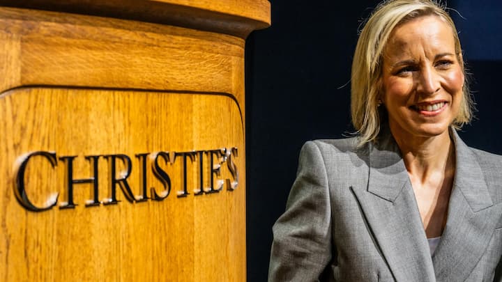 A new Jony Ive designed rostrum at Christies, London., King Street, UK - 05 Mar 2026