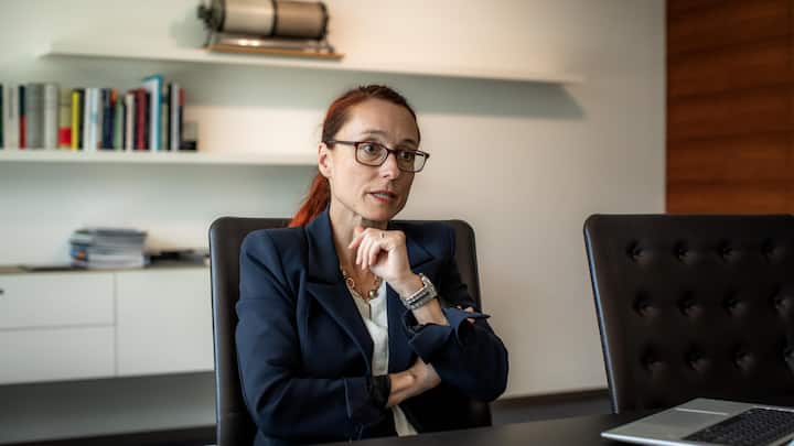 <p>Regula Berger, CEO BKB, fotografiert am 5.9.25
am BKB Hauptsitz</p>