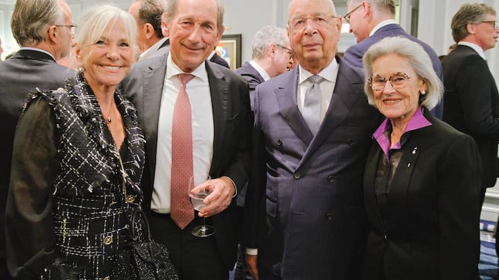 Marilène Vanderhaeghe-Bulcke; Paul Bulcke; Klaus Schwab; Hilde Schwab.