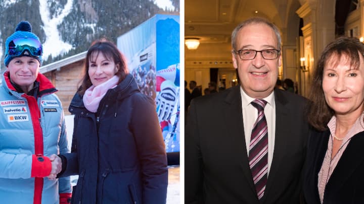 Suzanne Thoma mit Urs Lehmann und Suzanne Thoma mit Guy Parmelin