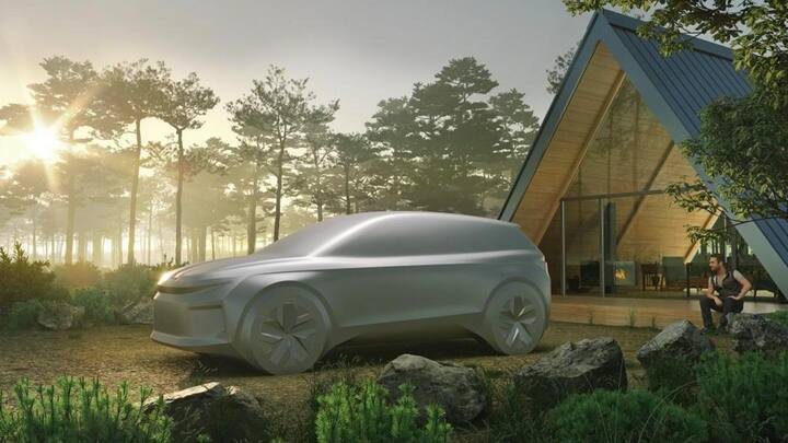 Vorerst nur als «Skulpturen» zeigt Skoda seine Palette neuer E-Autos. Sie zeigen das neue Design «modern solid»: kräftige Front und grosse Flächen.