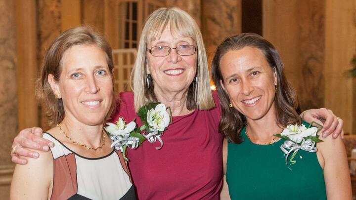 Susan Wojcicki, Esther Wojcicki, Anne Wojcicki - The Commonwealth Club of California's 110th Anniversary and 25th Annual Distinguished Citizen Award Dinner held at the Plaza Hotel, San Francisco, California, on April 10, 2013. (Photo by Vasna Wilson/Drew Altizer/ddp/Sipa USA)
