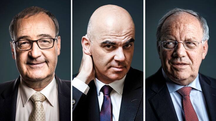Guy Parmelin, Alain Berset und  Johann Schneider-Ammann
