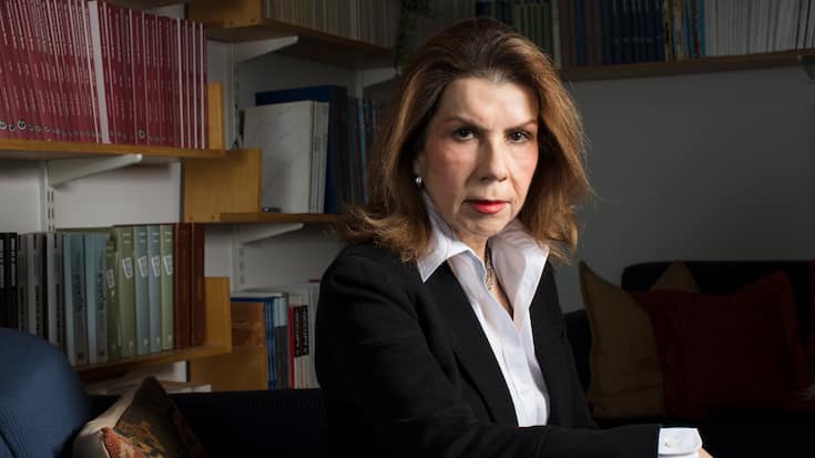 Carmen M. Reinhart is the Minos A. Zombanakis Professor of the International Financial System at Harvard University's John F. Kennedy School of Government, seen here in her office in the Kennedy School's Littauer Building in Cambridge, Massachusetts, USA, on Wed., April 18, 2018.