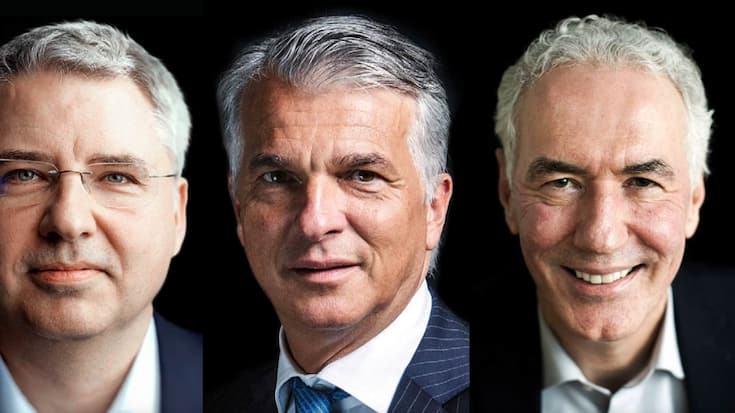 Severin Schwan, Sergio Ermotti und Richard Ridinger SMI