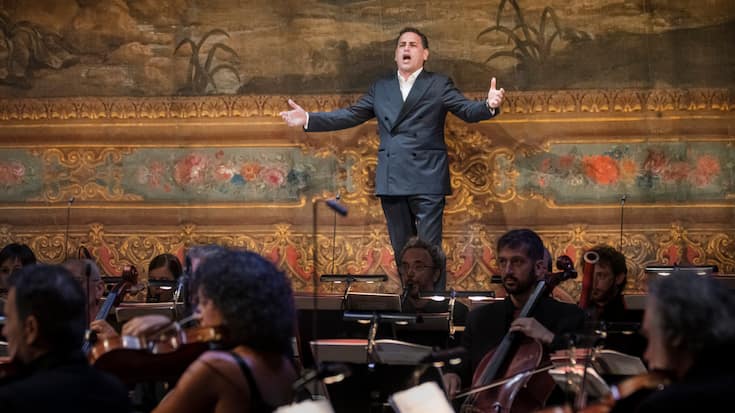 Music event, at the Teatro Rossini, Pesaro, 21 August 2020. Rolex Testimonee Juan Diego FlÃ³res.