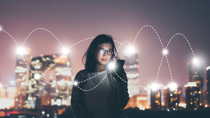 Social Connecting Concept at Night