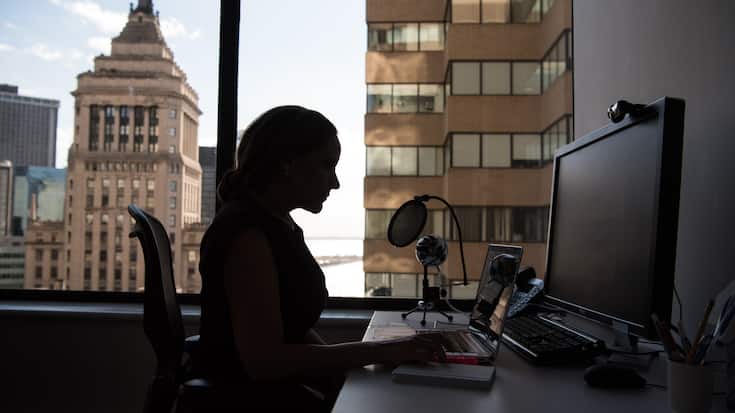 woman working