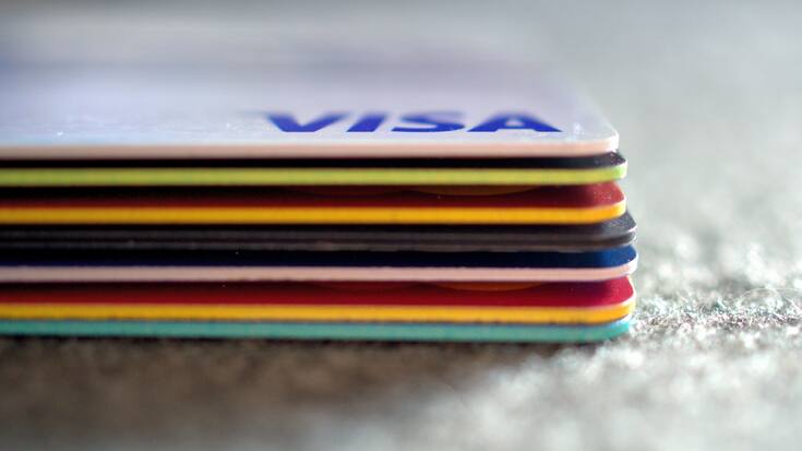 Kreditkarten Stapel Schweizer Banken Visa