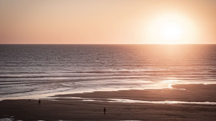 Sunset on Atlantic Ocean in Cap Ferret, France, on May 19, 2020. (Photo by Fabien Pallueau/NurPhoto via Getty