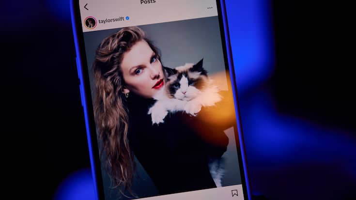 Taylor Swift mit ihrer Katze: Die Musikerin gab ihre Unterstützung für Kamala Harris als Präsidentschaftskandidatin bekannt.