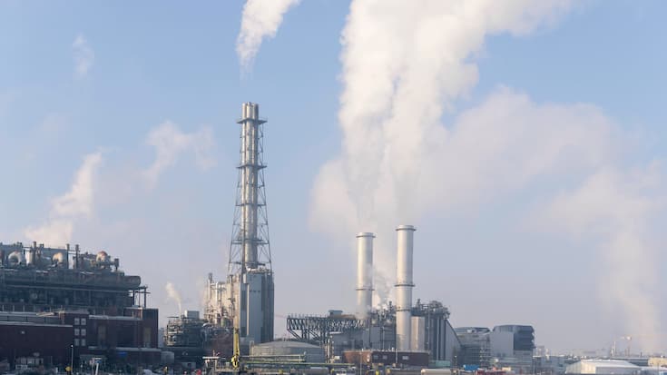 BASF Werksgelände am Rheinufer in Ludwigshafen (2024).