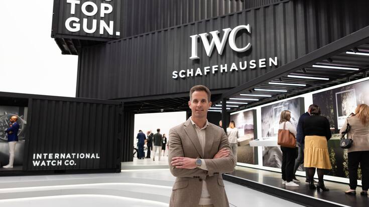 GENEVA, SWITZERLAND - APRIL 01: Chris Grainger-Herr, IWC Schaffhausen CEO, poses at the IWC Schaffhausen booth at Watches and Wonders 2022 on April 01, 2022 in Geneva, Switzerland. (Photo by Remy Steiner/Getty Images for IWC)