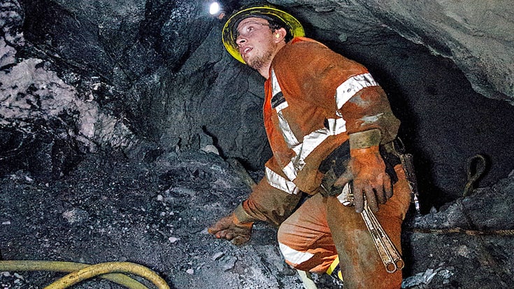 Ein Arbeiter in einer Zink-Mine von Glencore in Kanada.