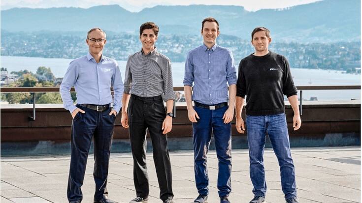 Fig 1:Â Founding team (from left to right): Prof. Andreas Krause, Dr. Petar Tsankov (CEO), Dr. Pavol Bielik (CTO), Prof. Martin Vechev.
