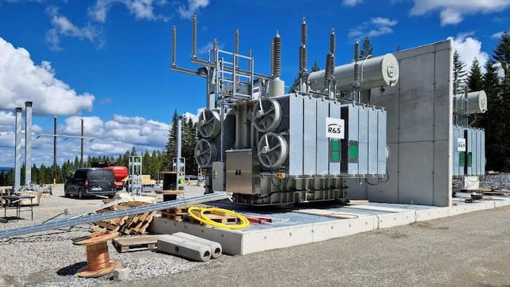 Eine sich im Bau befindliche Trafoanlage von R&S (2024).