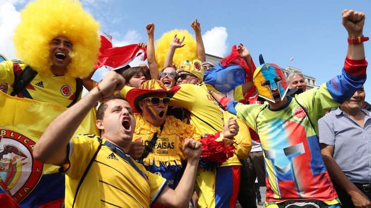 Kolumbien-Fans bei der Fussball WM 2018 in Russland
