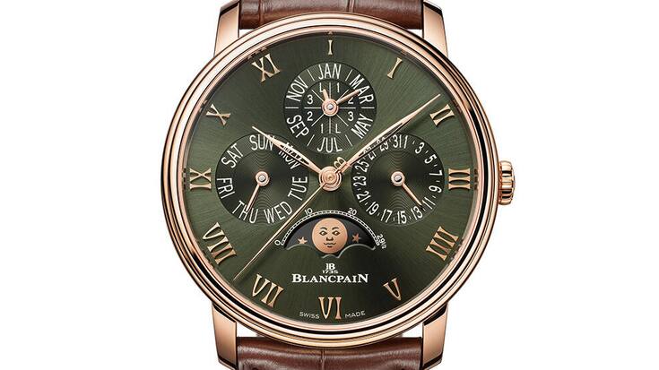 Die neue Villeret mit Ewigem Kalender hat ein intensiv grünes Zifferblatt, das von den Wäldern um Le Brassus inspiriert ist.