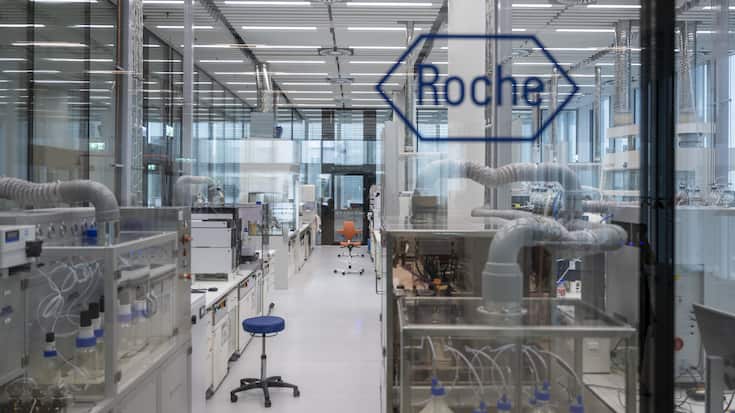 Ein Labor, fotografiert bei der Eroeffnungsfeier des neuen Roche Forschungs- und Entwicklungszentrums (pRED-Center) in Basel, am Dienstag, 10. September 2024. (KEYSTONE/Georgios Kefalas)
