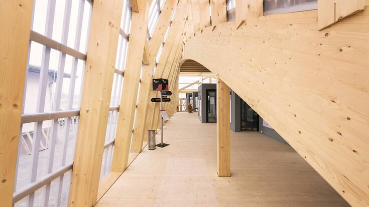 Interior view of the information pavillion of the innovation park Zurich (IPZ) 