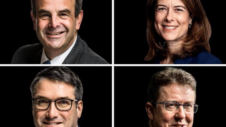 NATIONALE BÜHNE Mit der Übernahme des Parteipräsidiums wurden Gerhard Pfister (CVP, o.l.), Petra Gössi (FDP), Christian Levrat (SP, u.l.) und Albert Rösti (SVP) schweizweit bekannt.