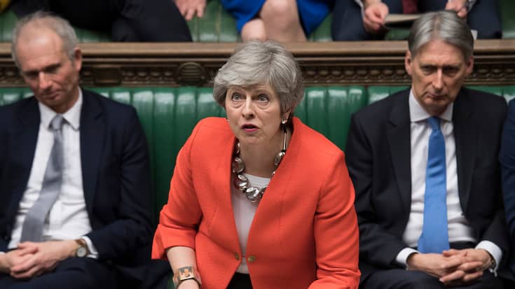 Britain's Prime Minister Theresa May speaks to lawmakers in parliament, London, Tuesday March 12, 2019. Prime Minister Theresa May's mission to secure Britain's orderly exit from the European Union appeared headed for defeat Tuesday, as lawmakers ignored her entreaties to support her divorce deal and end the political chaos and economic uncertainty that Brexit has unleashed. (Jessica Taylor/UK Parliament via AP)