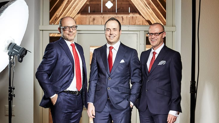 Zugerberg Finanz:  Maurice Pedergnana, Timo Dainese und Gregor Widler (v.l.) 