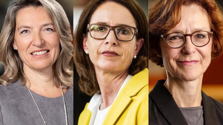 Alkistis Petropaki, Chefin Advance, Nationalrätin Susanne Vincenz-Stauffacher und Economiesuisse-Chefin Monika Rühl 