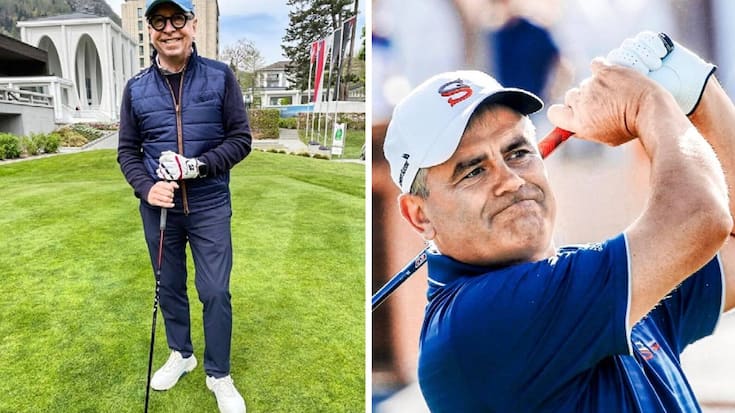 GOLFENDE MANAGER Ex-Hiestand-Chef Wolfgang Werlé (l.) und CS-Chef Thomas Gottstein wissen auf dem Grün zu überzeugen.