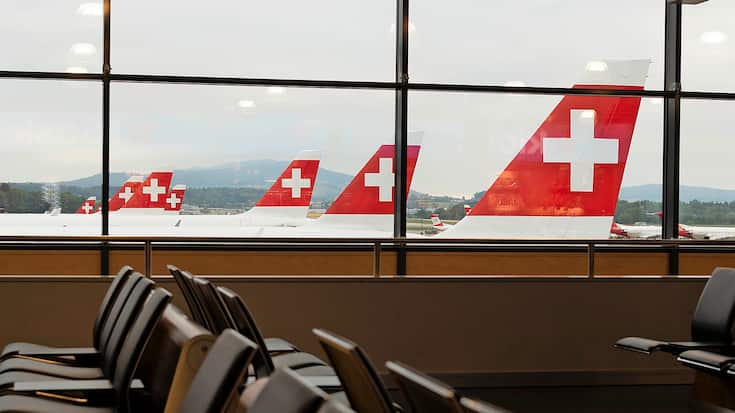 Swiss-Flugzeuge am Flughafen Zürich