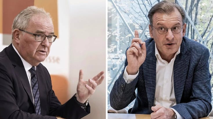 Christoph Mäder (l.), unter anderem VR bei Lonza, und Matthias Leuenberger, Schweiz-Chef von Novartis, stehen an der Spitze von Economiesuisse.