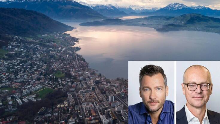 Zug, UNVERZAGT CVVC-Chef Mathias Ruch (l.) führt eine Warteliste, Bitcoin- Bloomberg Suisse-CEO Dirk Klee eine Einkaufsliste.